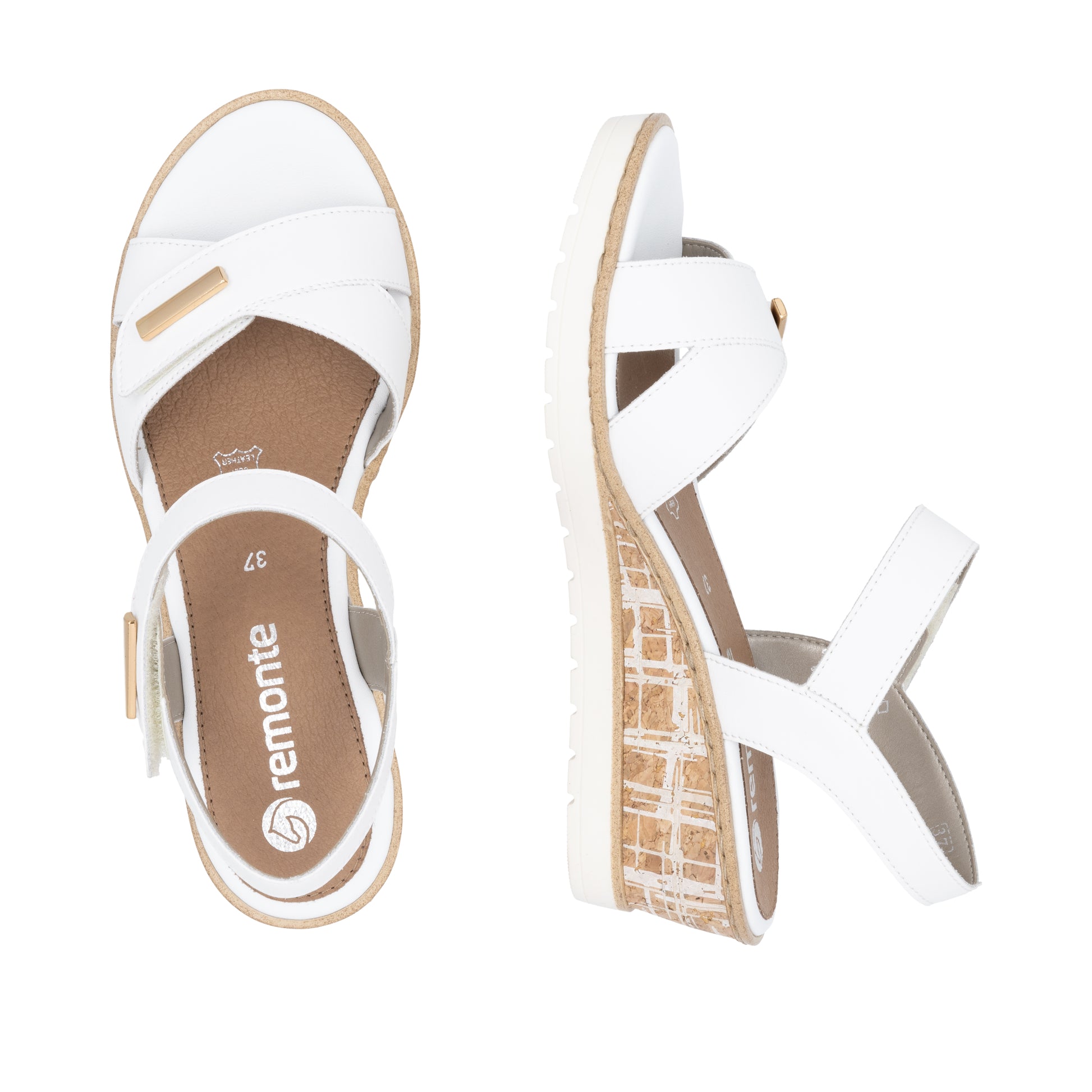 White Hook & Loop Sandals for Women | Remonte R6266-80
