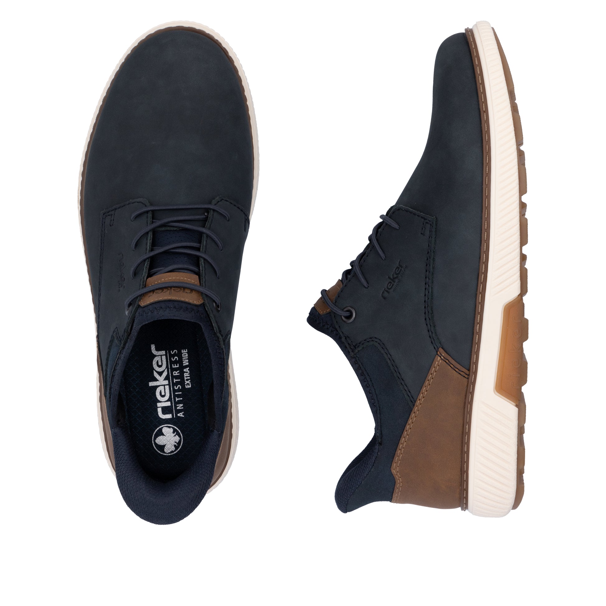 Blue Elasticated Shoes for Men | Rieker B3357-14
