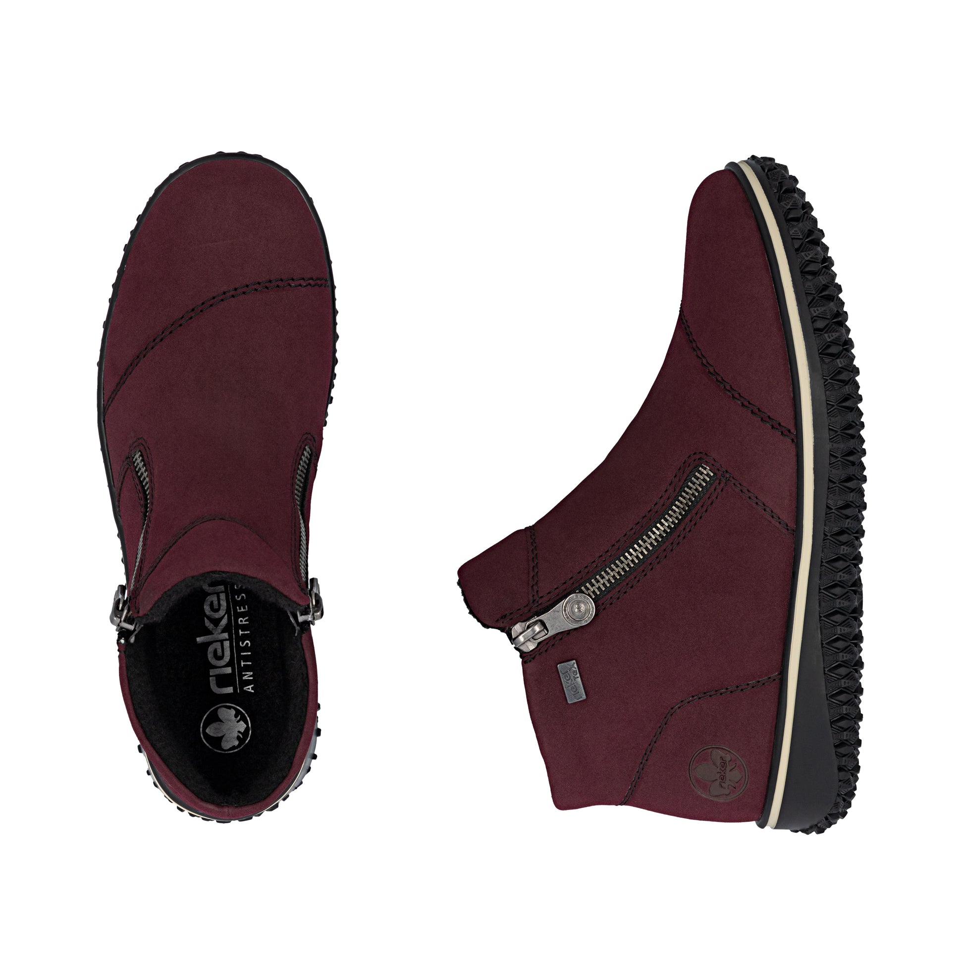 Red Zip Boots for Women | Rieker Z4265-35