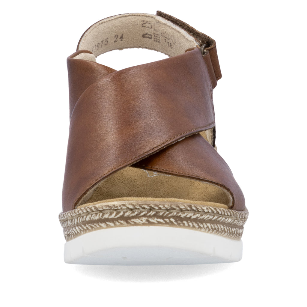 Brown Hook & Loop Sandals for Women | Rieker 61975-24