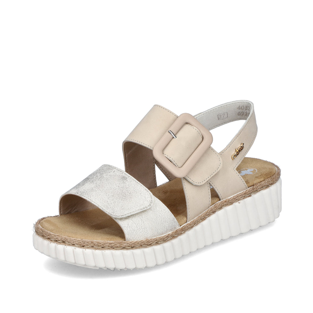 Beige Hook & Loop Sandals for Women | Rieker 69260-60