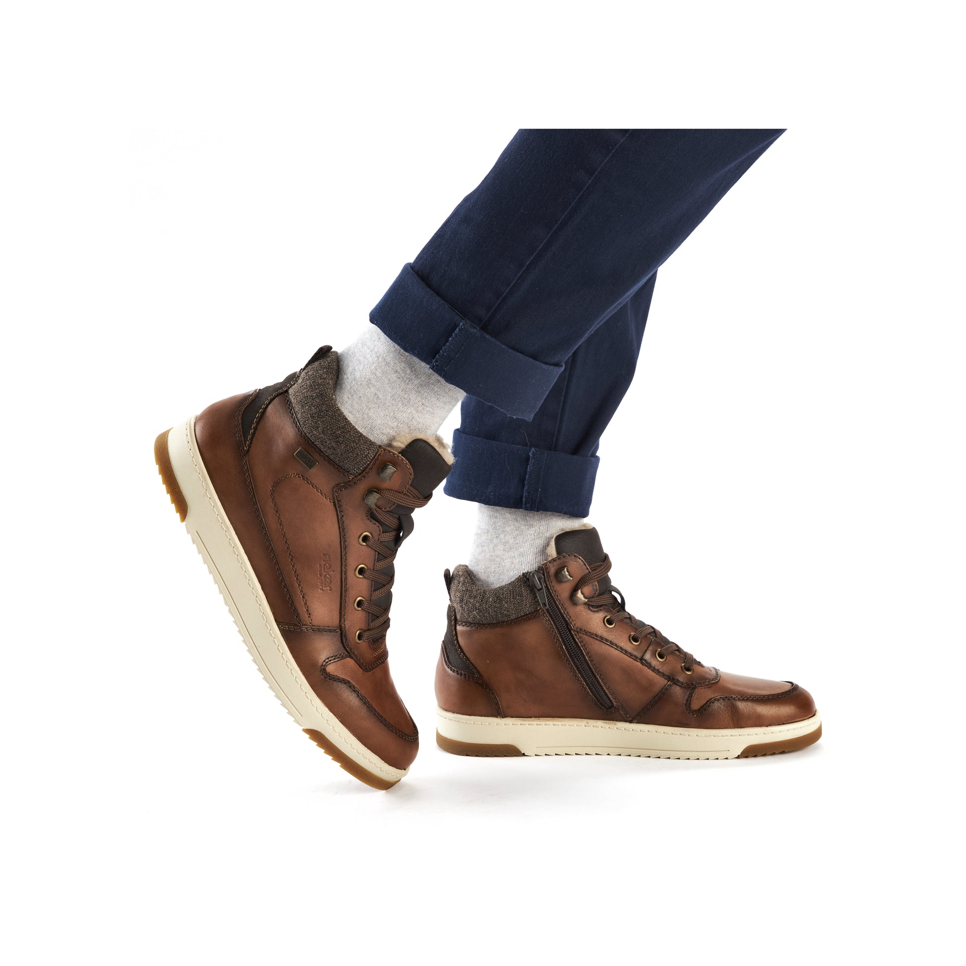 Brown Zip Boots for Men | Rieker 17530-25