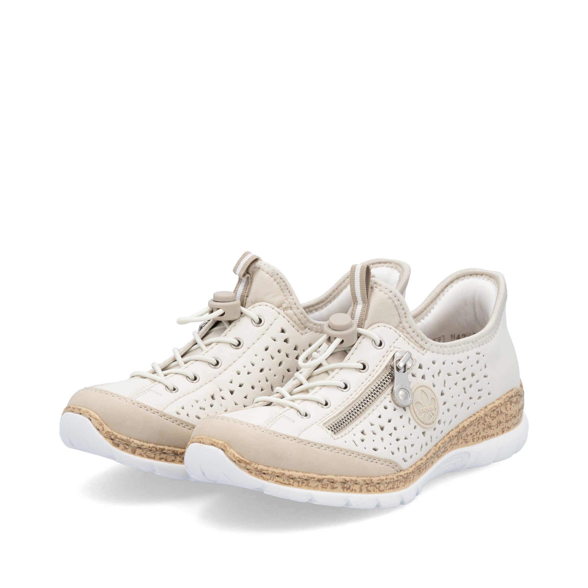 Beige Elasticated Shoes for Women | Rieker N42V3-60