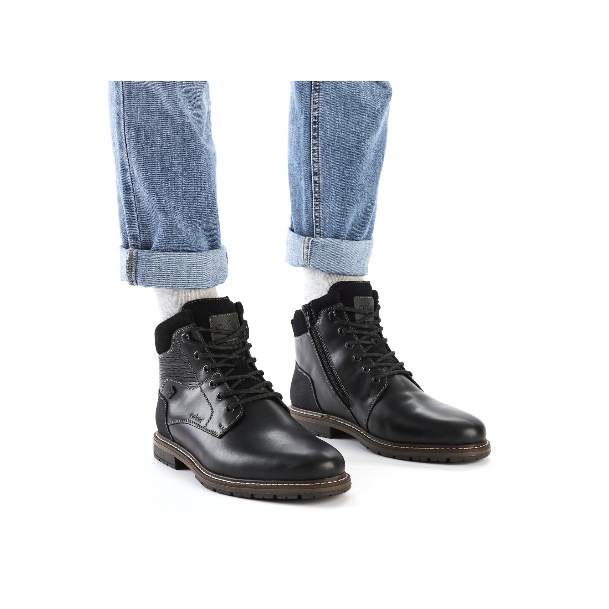 Black Zip Boots for Men | Rieker 13740-00