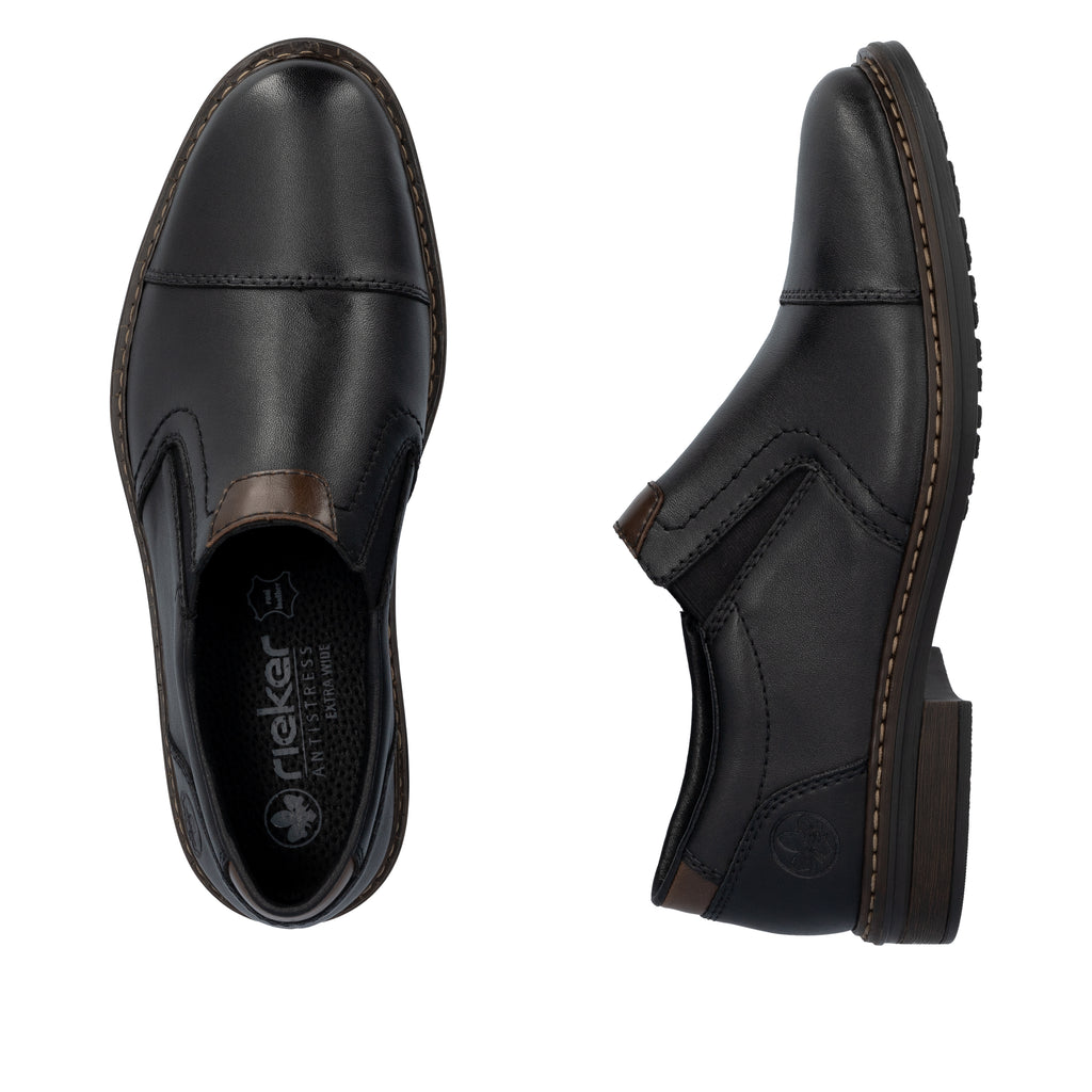 Black Elasticated Shoes for Men | Rieker 17659-00