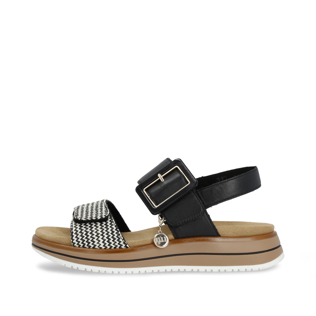 Black Hook & Loop Sandals for Women | Remonte D1J53-02