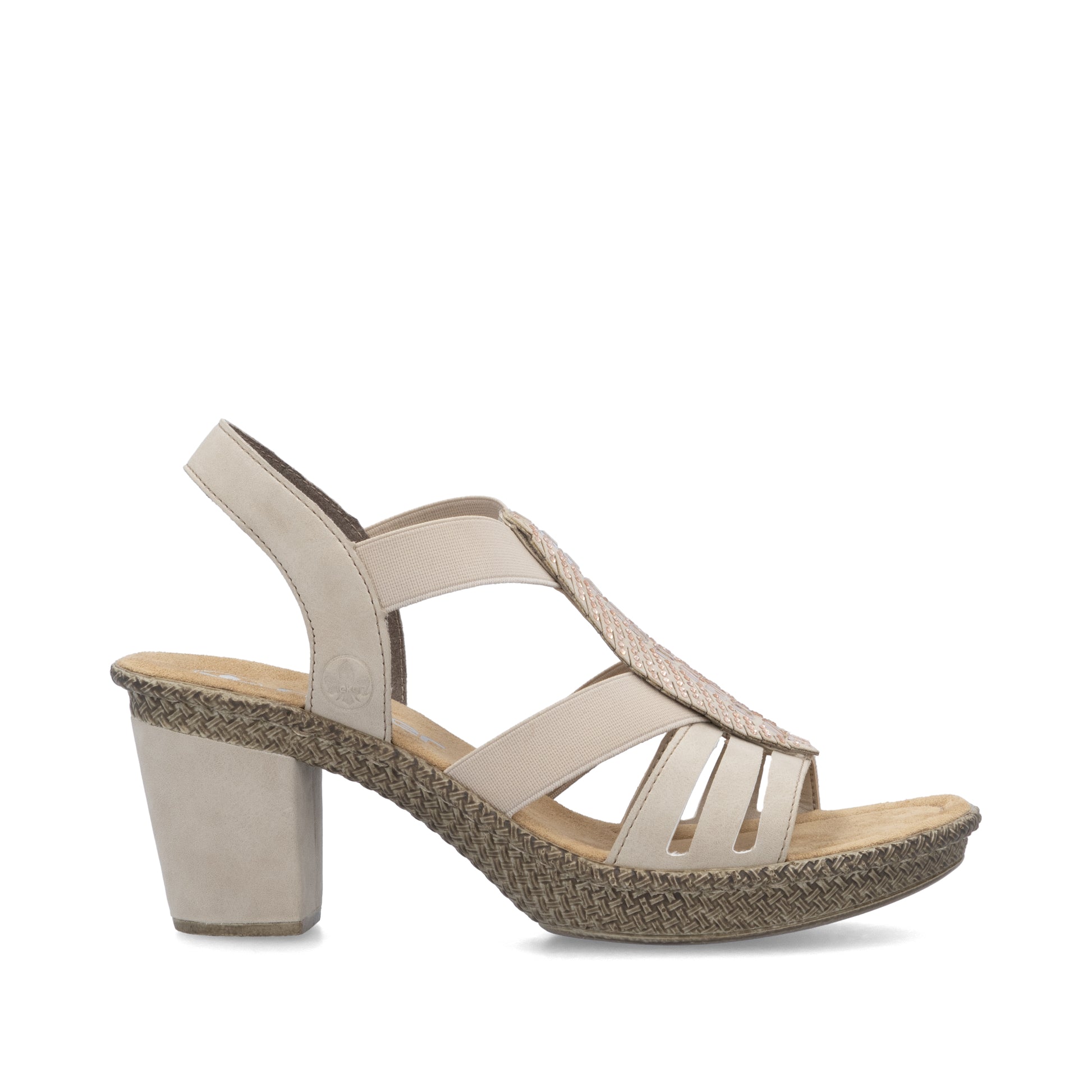 Beige Elasticated Sandals for Women | Rieker 66526-62