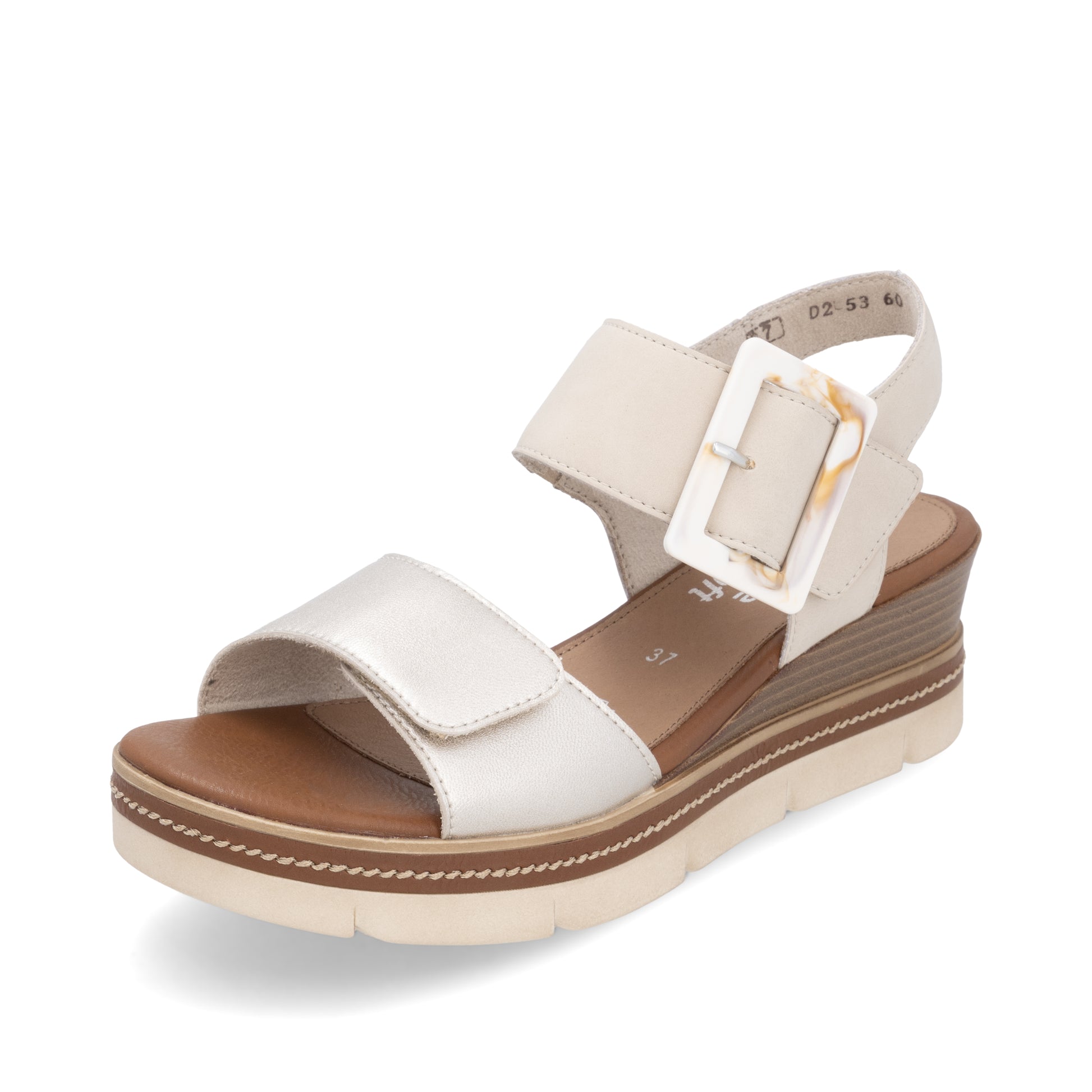 Beige Hook & Loop Sandals for Women | Remonte D2L53-60