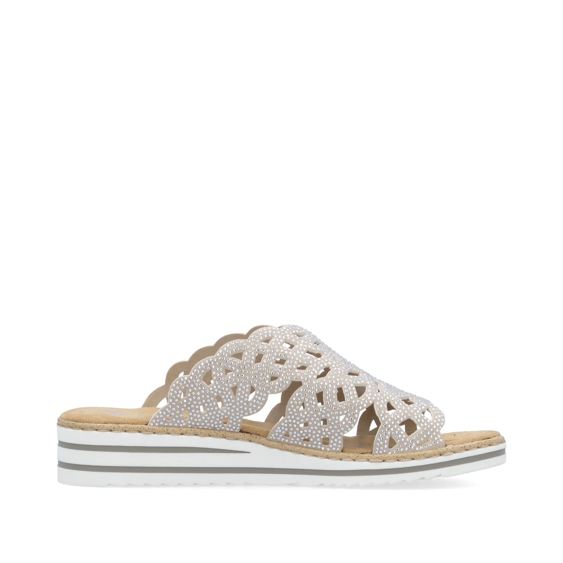 Beige Slip-On Sandals for Women | Rieker V0689-63