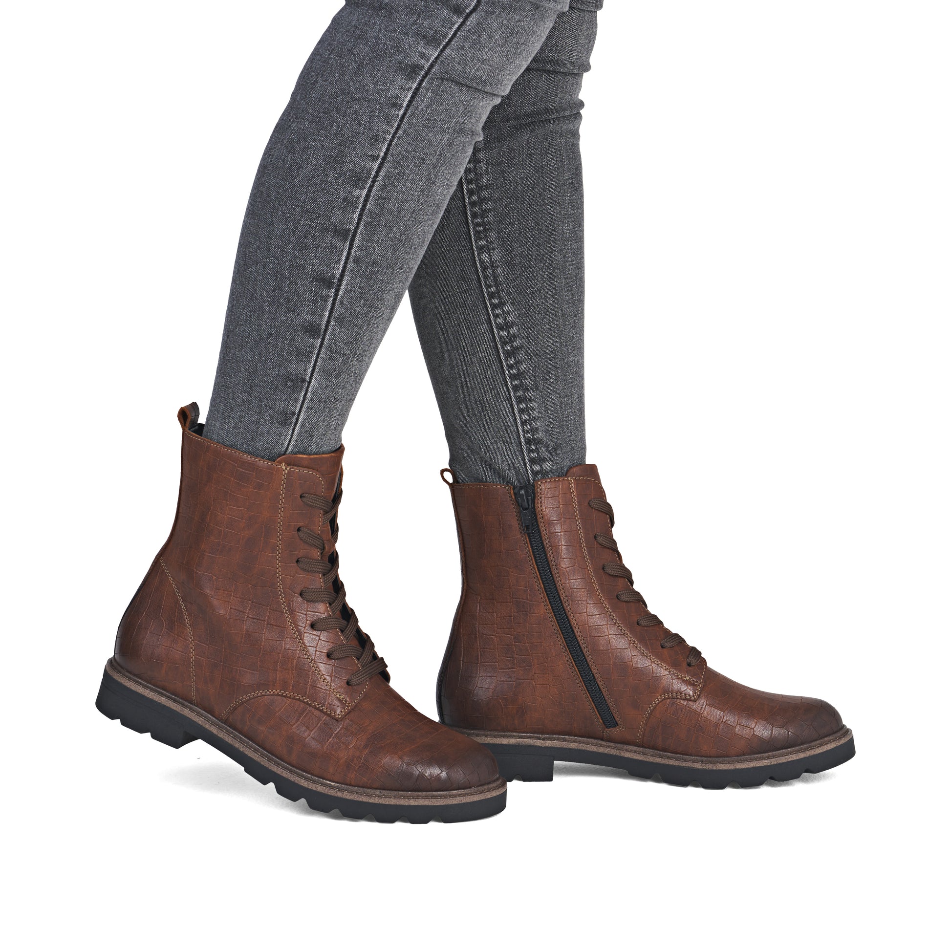 Brown Zip Boots for Women | Remonte D2Q71-22