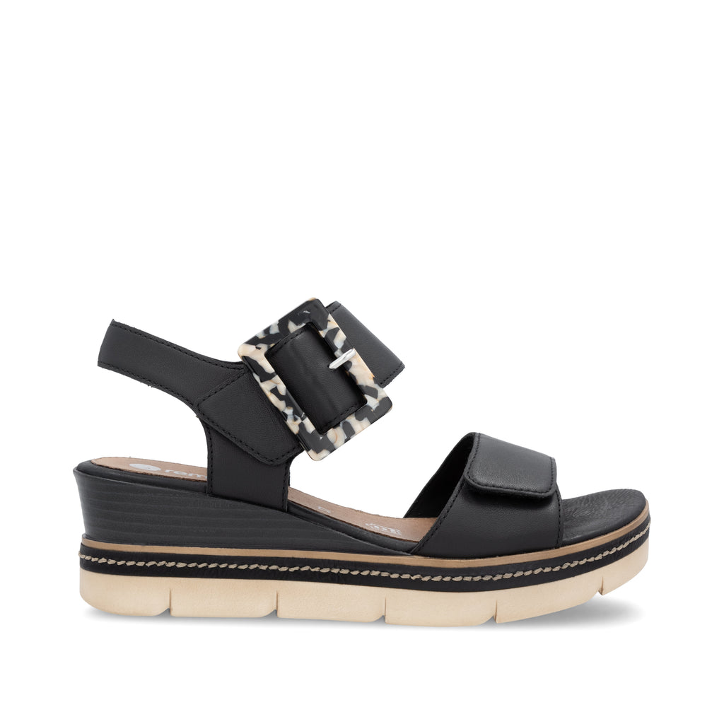 Black Hook & Loop Sandals for Women | Remonte D2L53-00