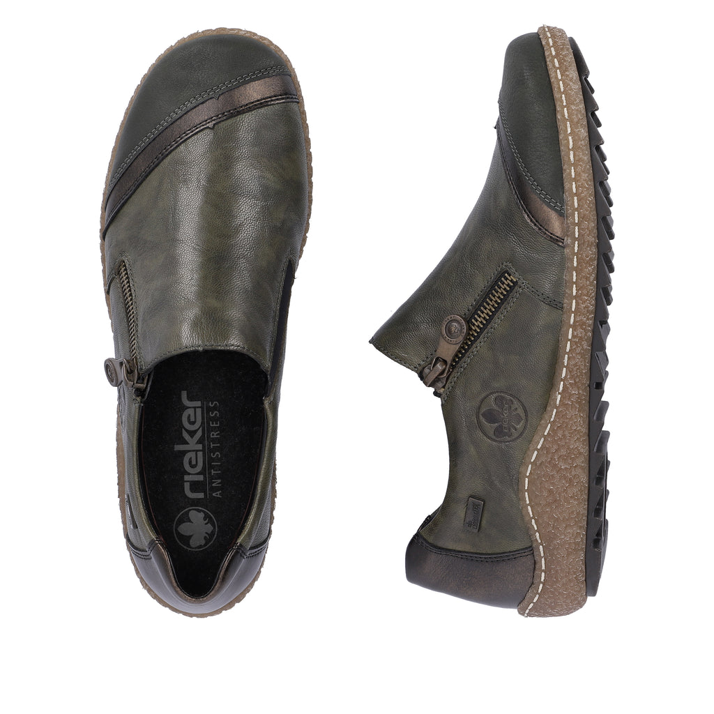 Green Zip Shoes for Women | Rieker L7571-54