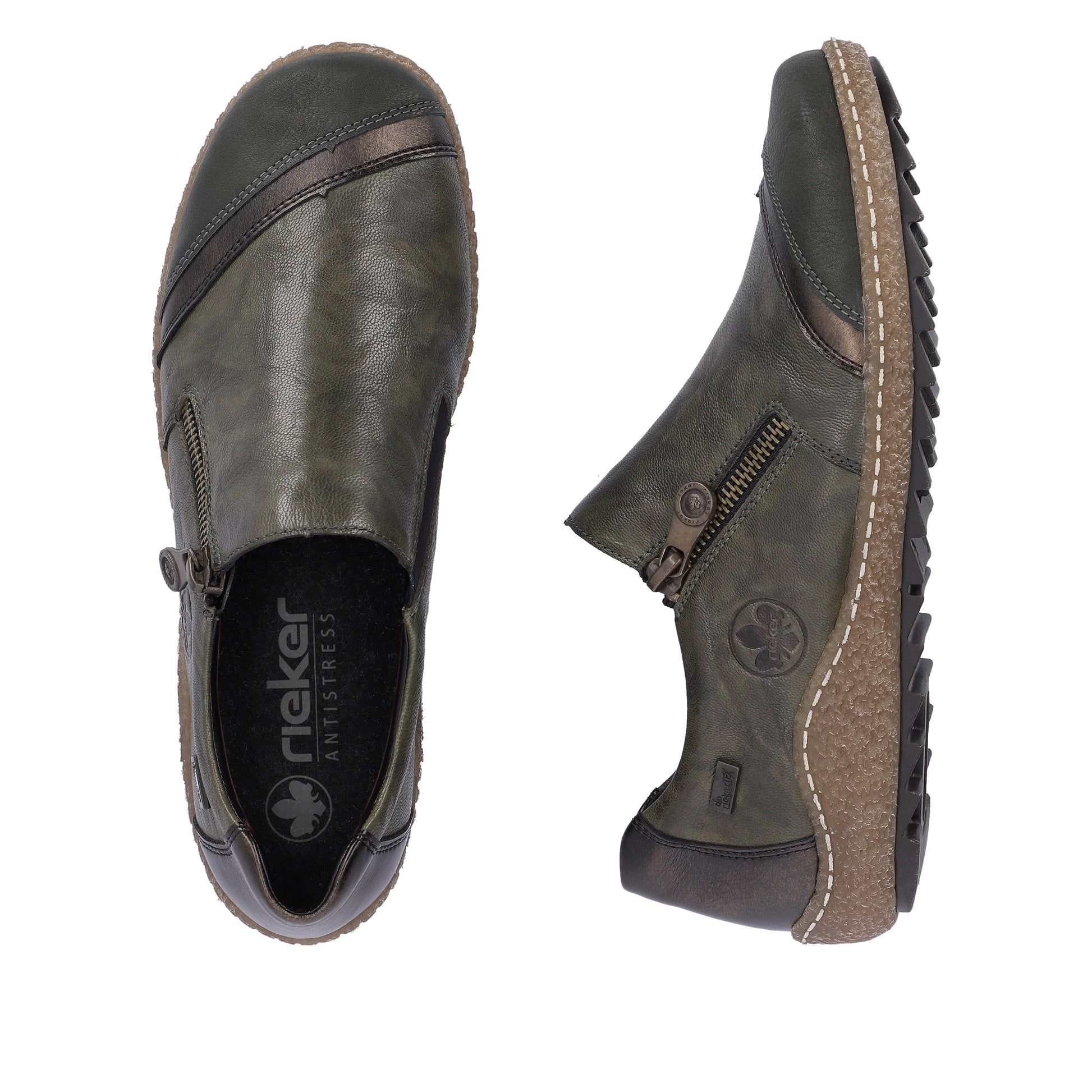 Green Zip Shoes for Women | Rieker L7571-54