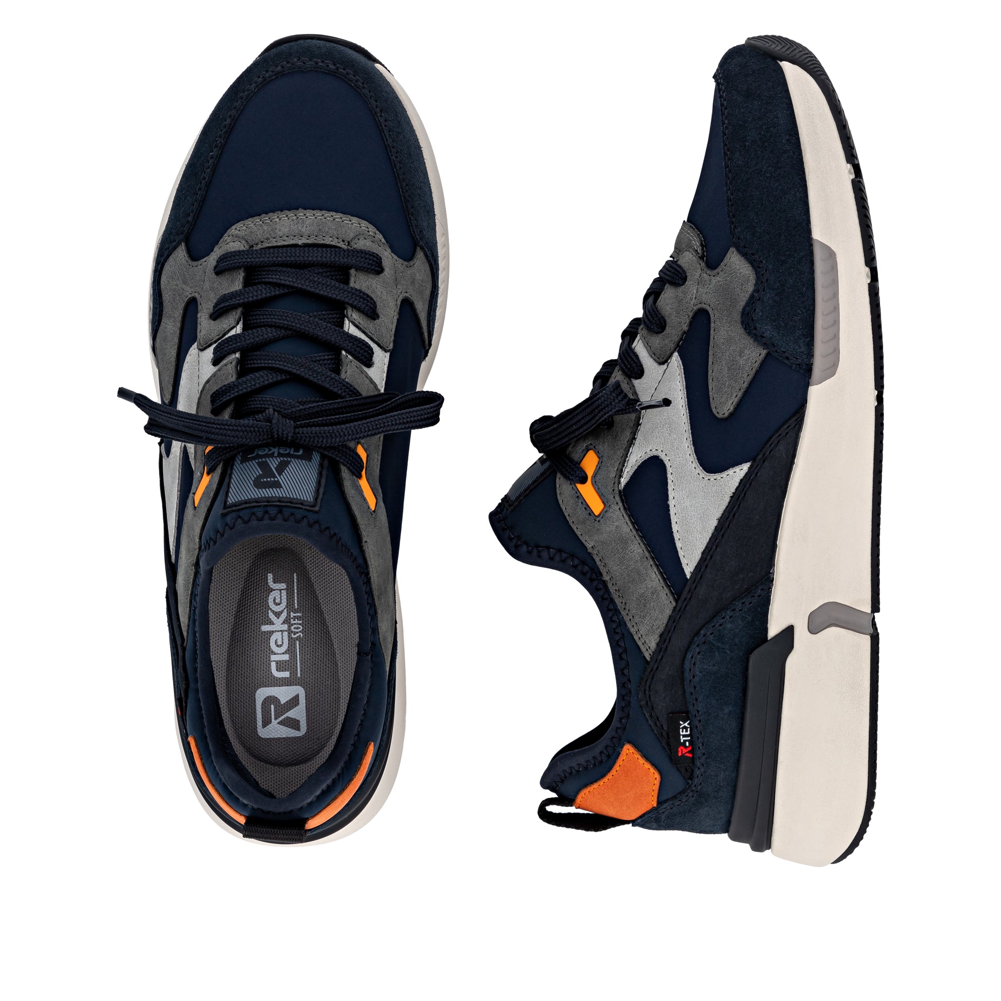 Blue Elasticated Shoes for Men | Rieker U1403-15