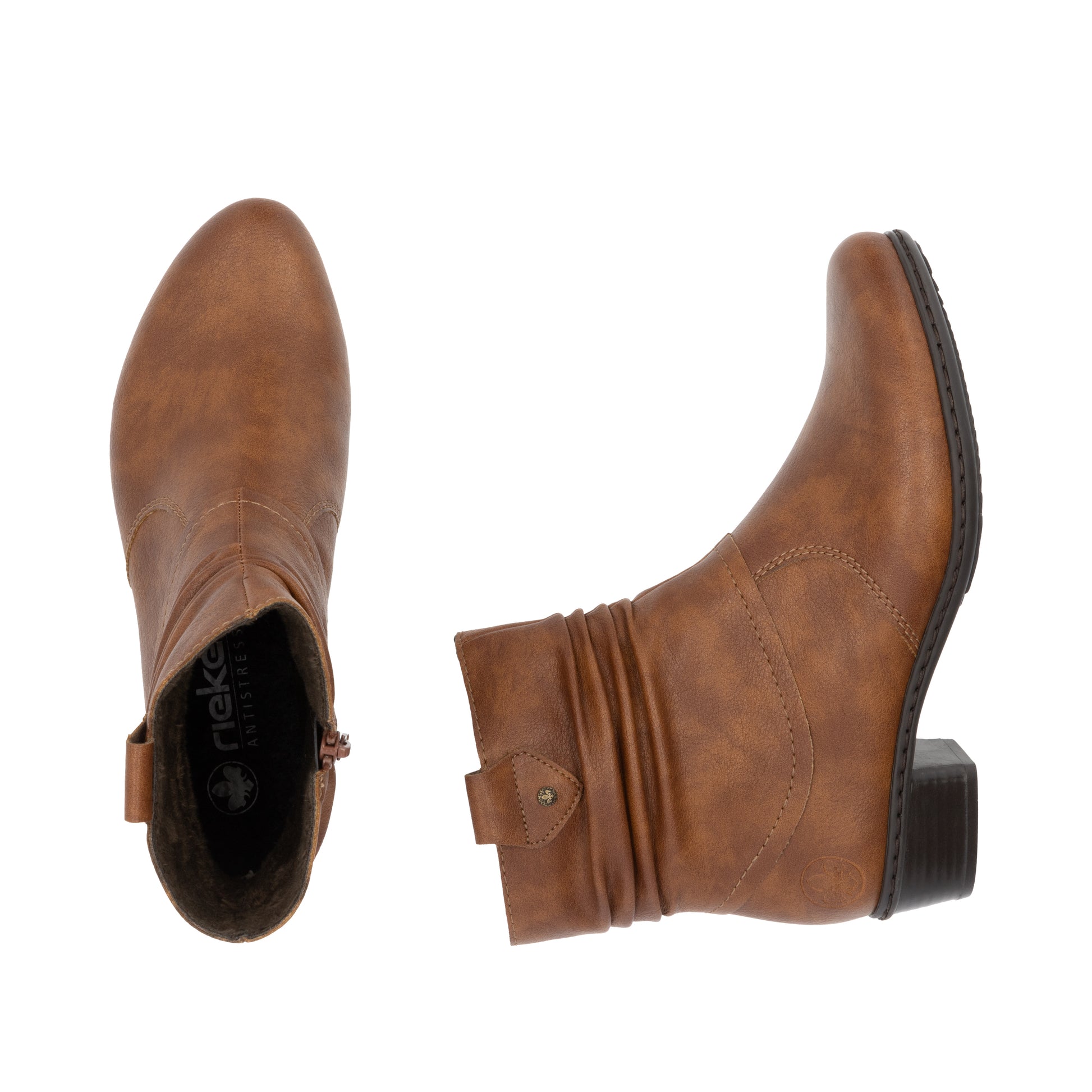 Brown Zip Boots for Women | Rieker Y0771-24
