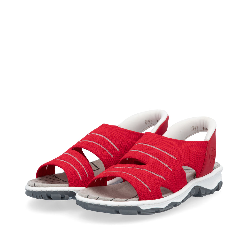 Red Elasticated Sandals for Women | Rieker 68895-33