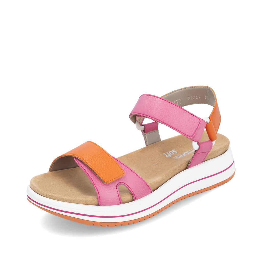 Pink Hook & Loop Sandals for Women | Remonte D1J57-31