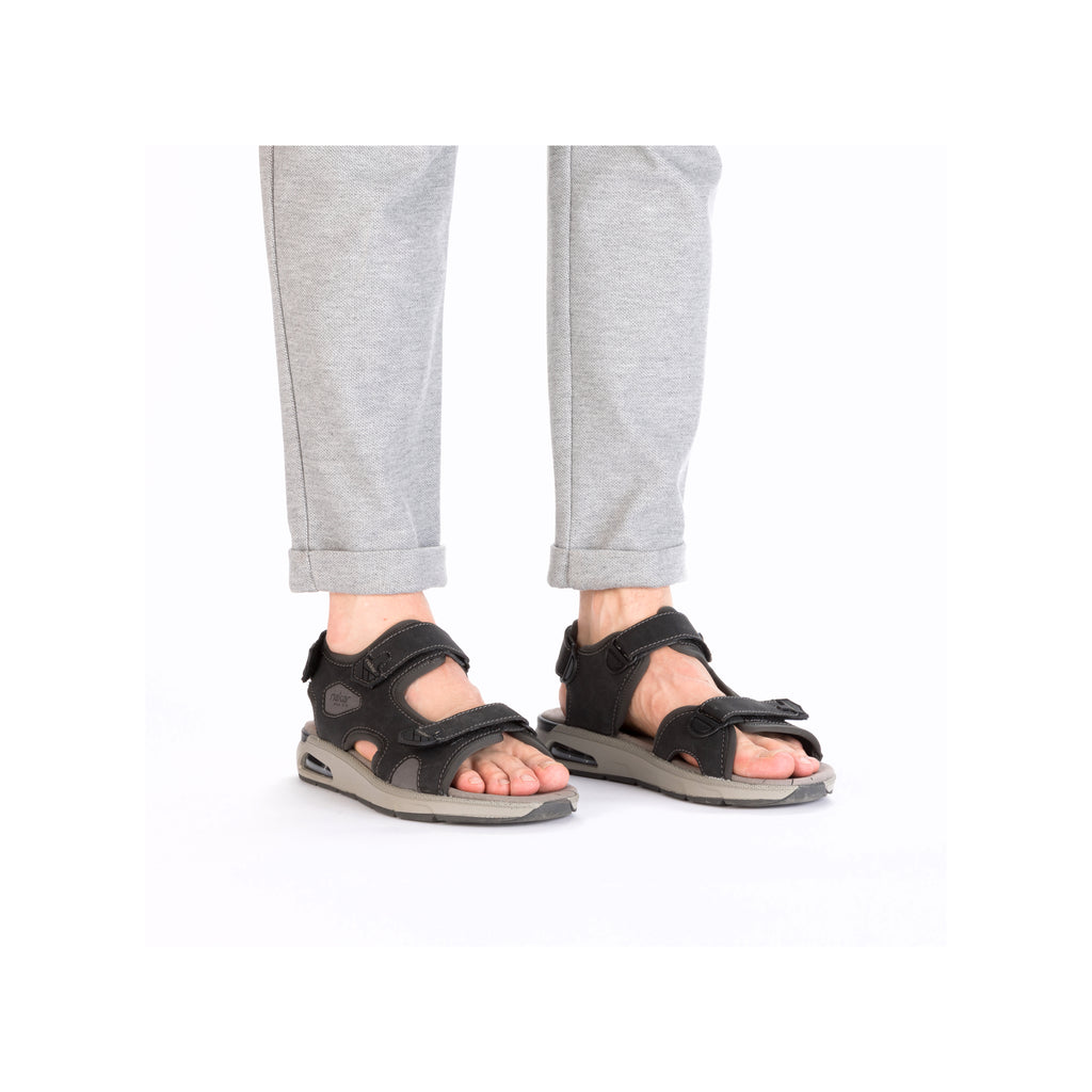 Black Hook & Loop Sandals for Men | Rieker 29151-00