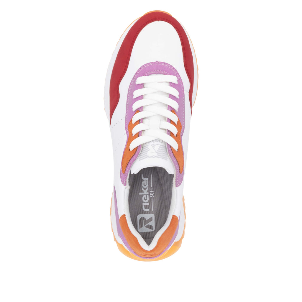 White Elasticated Shoes for Women | Rieker W1308-80