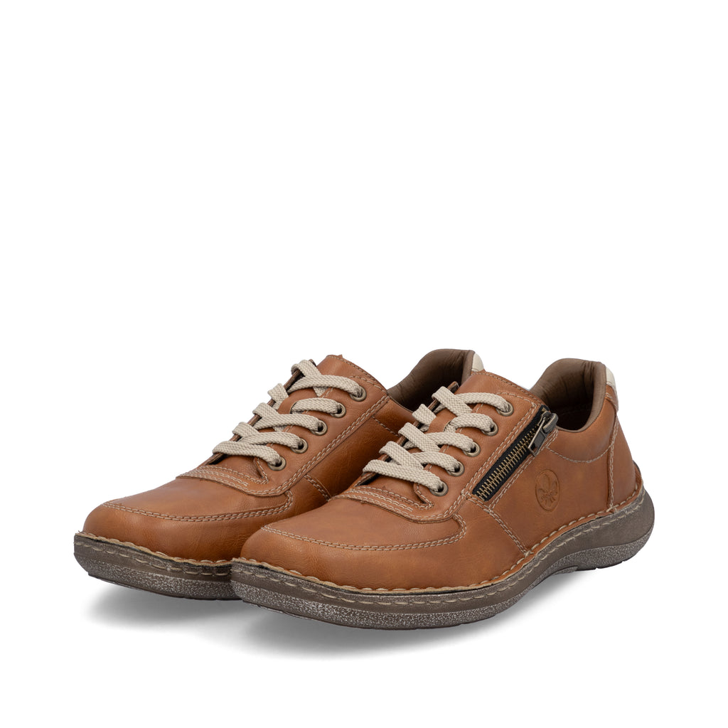 Brown Zip Shoes for Men | Rieker 03030-25