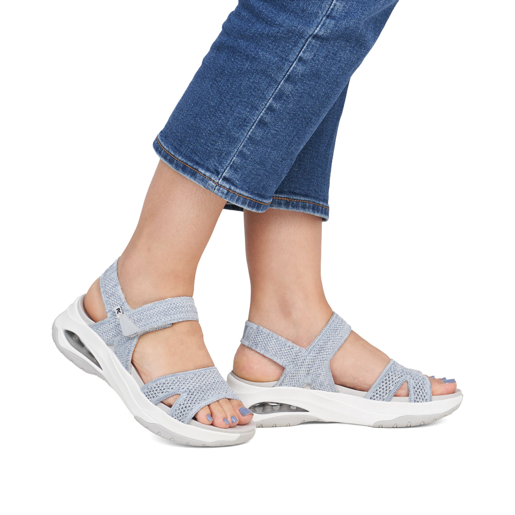 Blue Hook & Loop Sandals for Women | Rieker W3152-10
