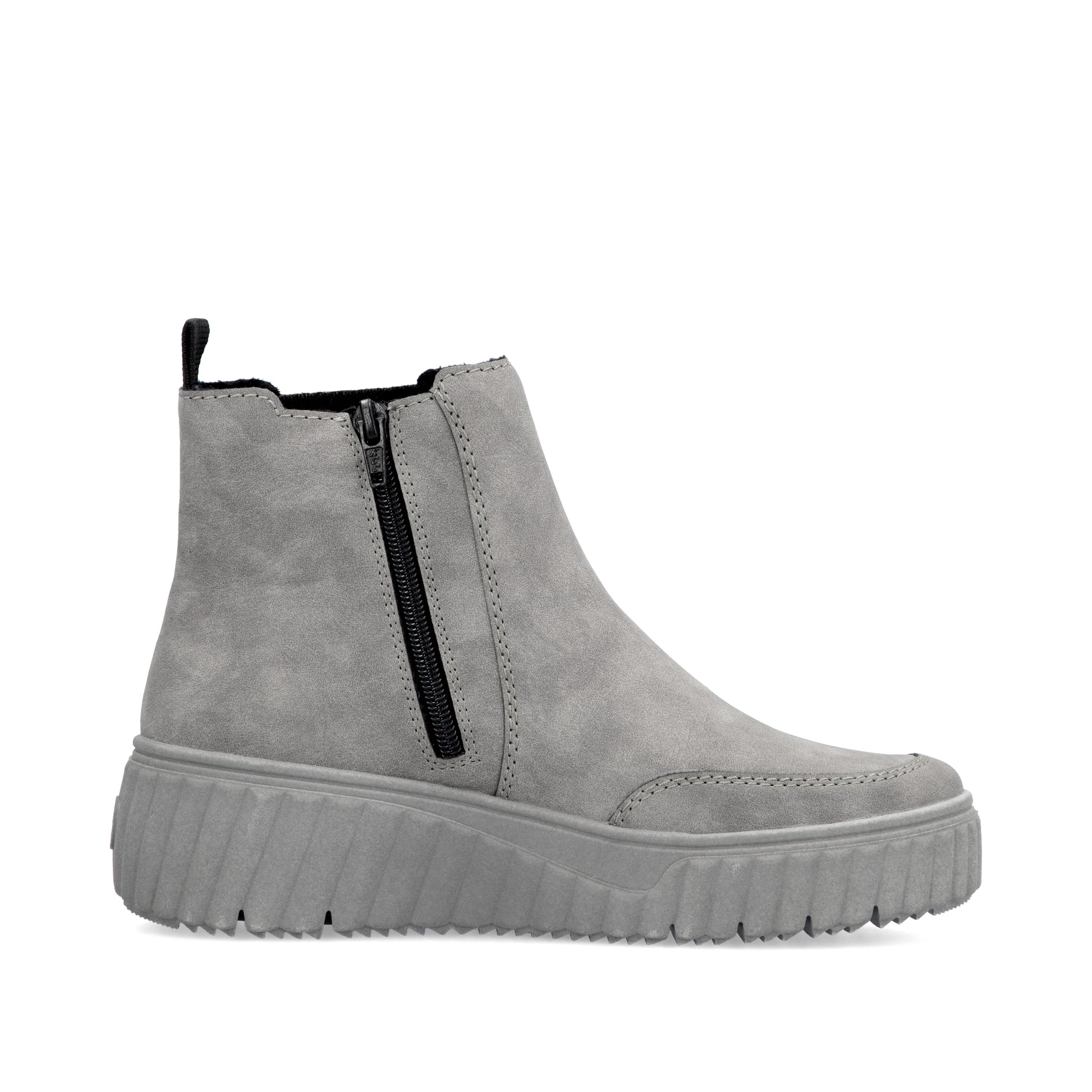Grey Zip Boots for Women | Rieker N2553-40