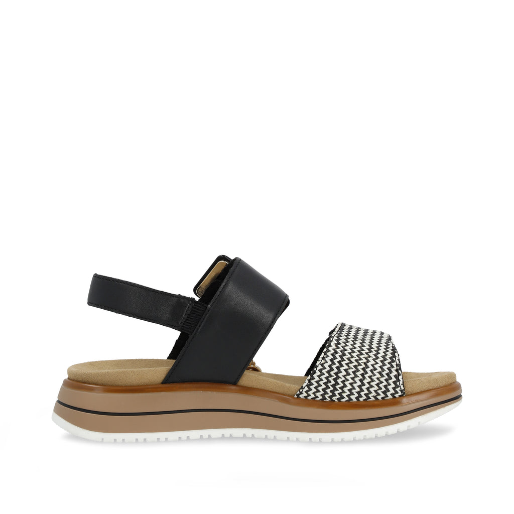 Black Hook & Loop Sandals for Women | Remonte D1J53-02