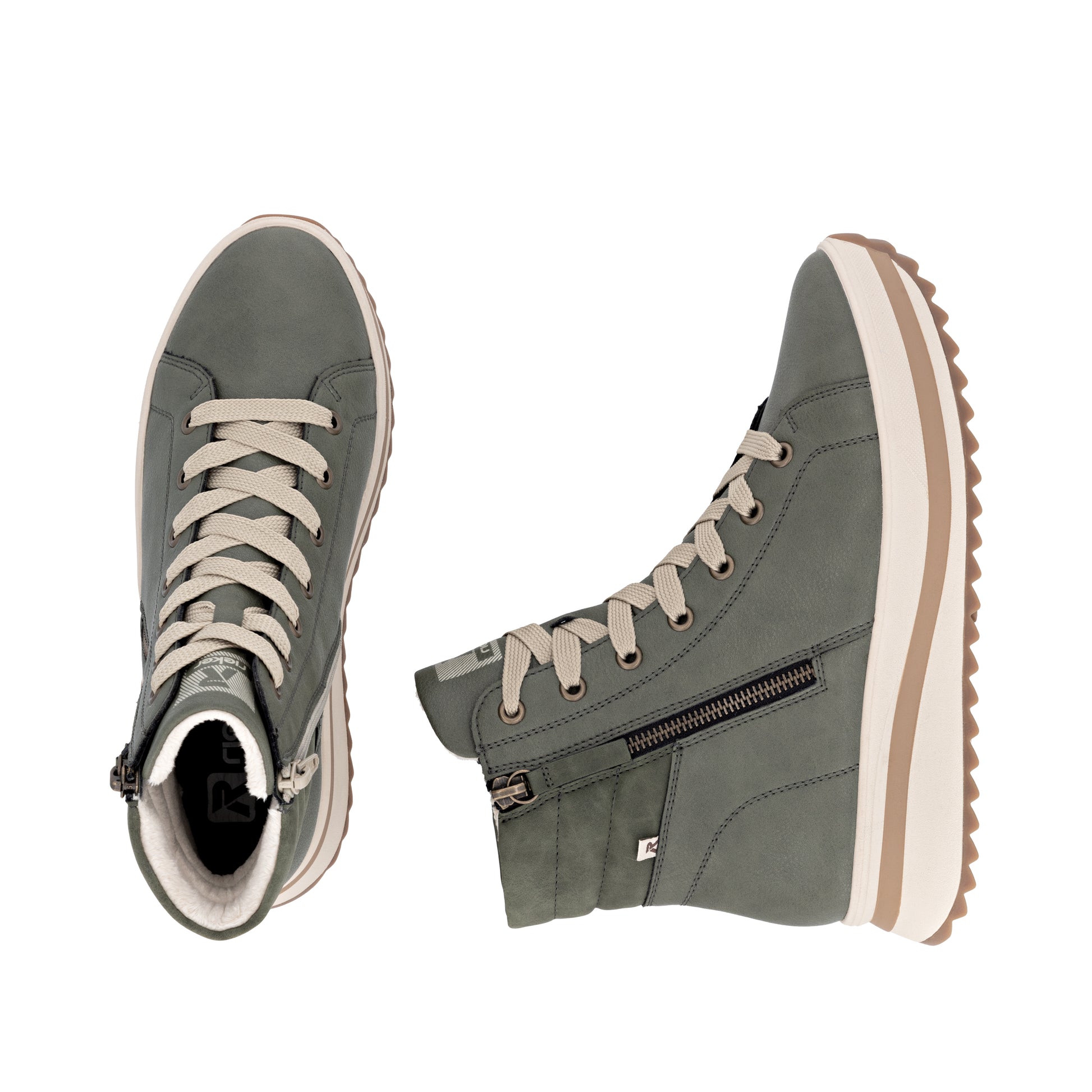 Green Zip Boots for Women | Rieker Sport W3870-54