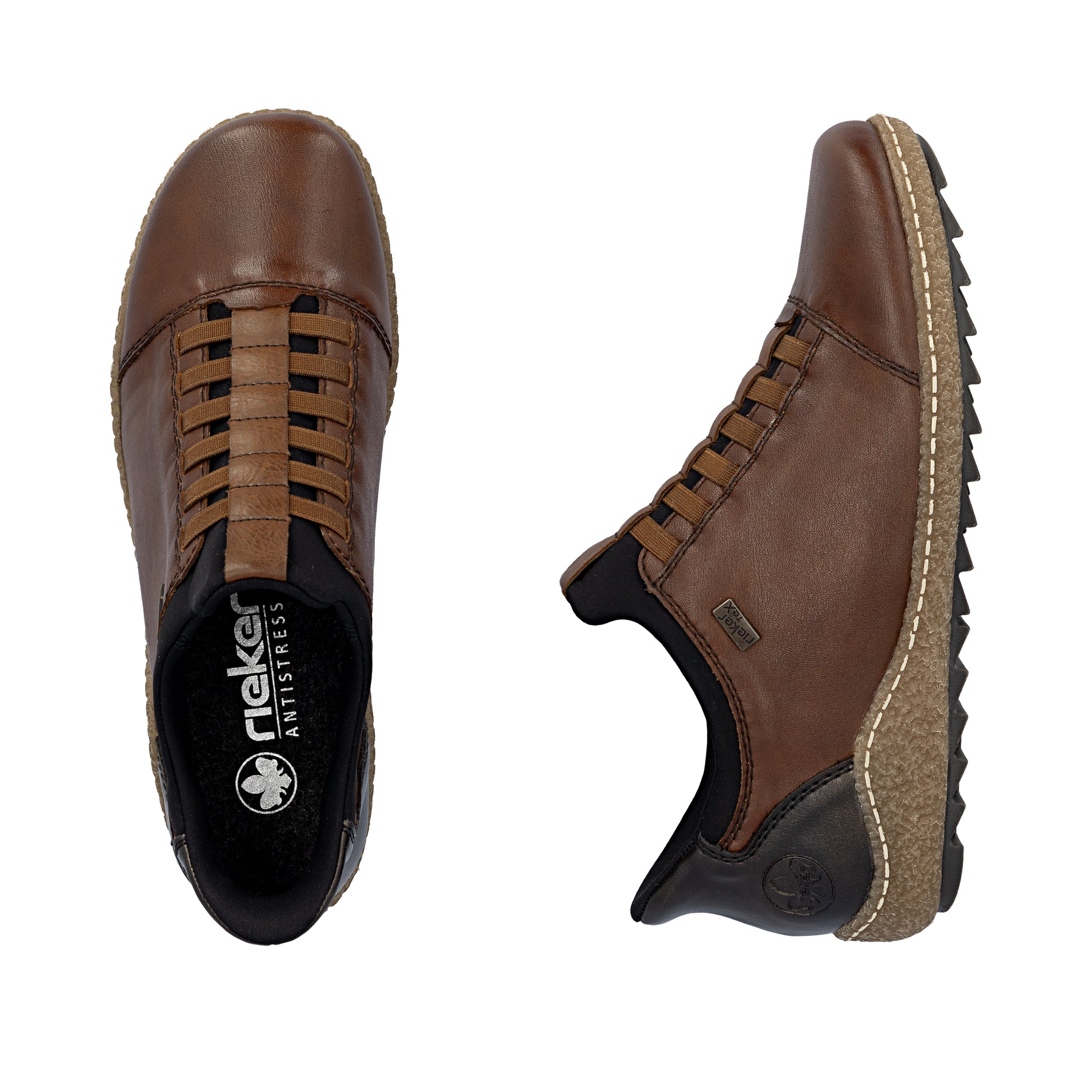 Brown Elasticated Shoes for Women | Rieker L7562-22
