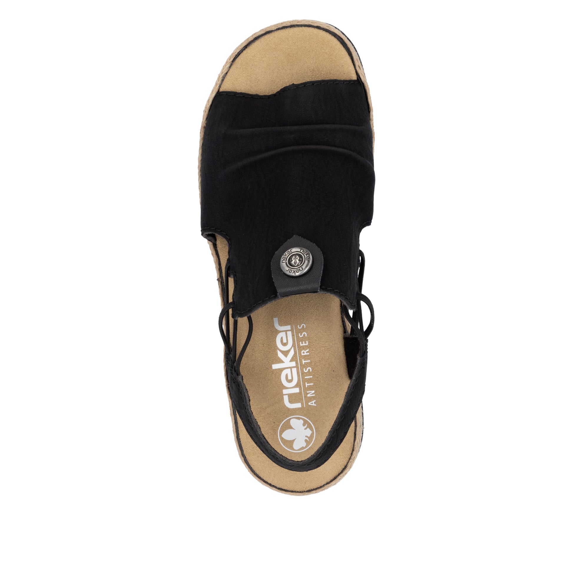 Black Elasticated Sandals for Women | Rieker V7972-00