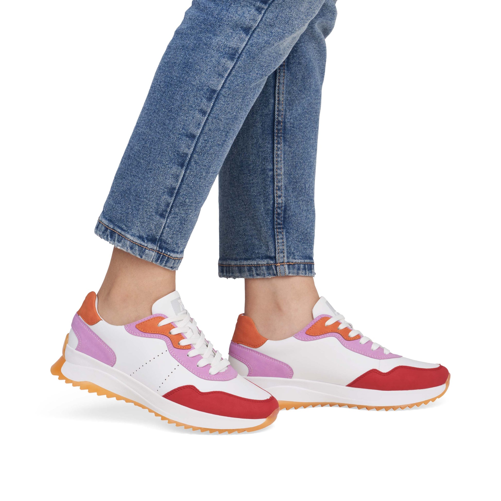 White Elasticated Shoes for Women | Rieker W1308-80
