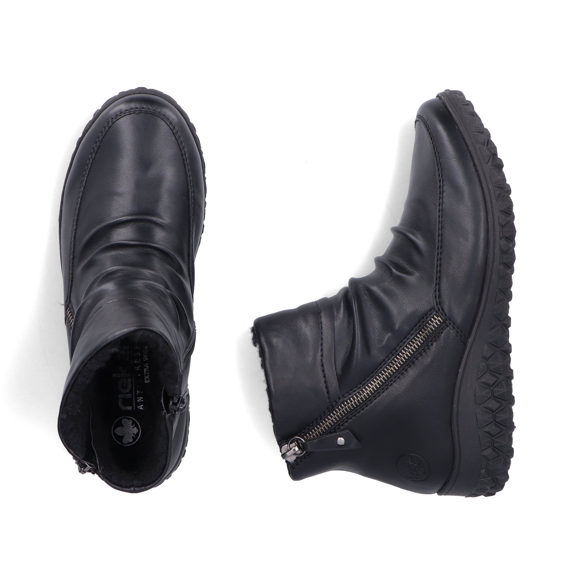 Black Zip Boots for Women | Rieker 59585-01