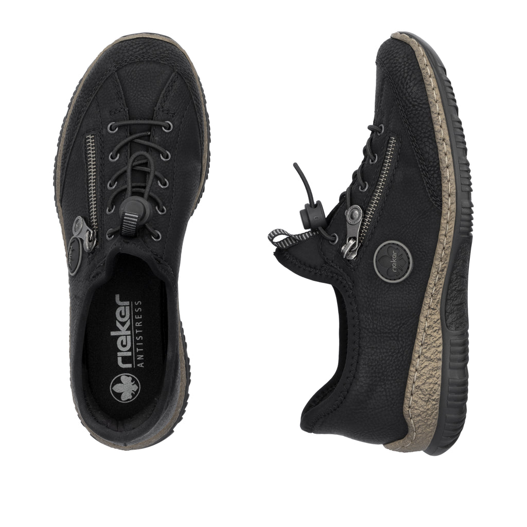 Black Elasticated Shoes for Women | Rieker N3267-01