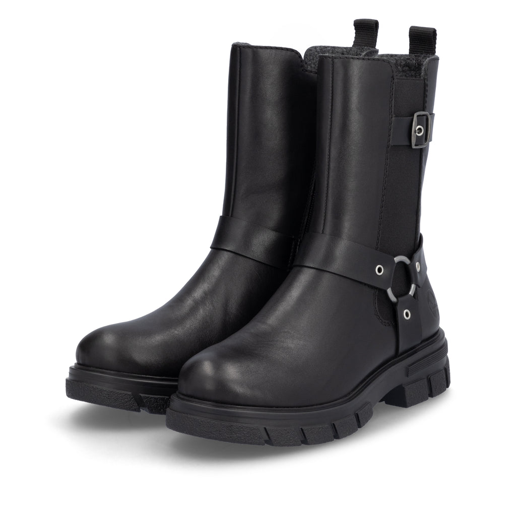 Black Zip Boots for Women | Rieker Z9177-00