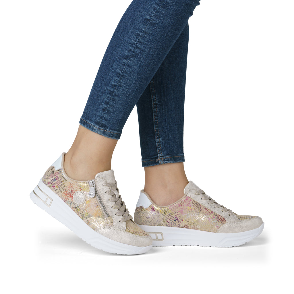 Beige Zip Shoes for Women | Rieker N8103-60