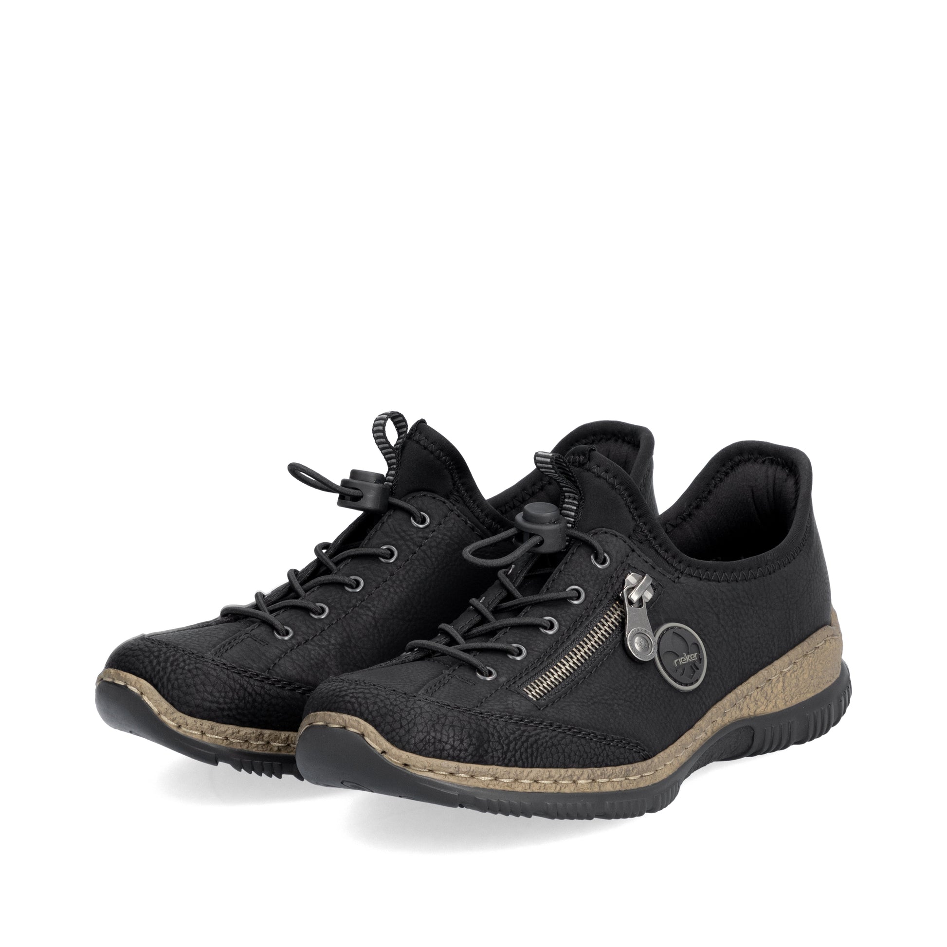 Black Elasticated Shoes for Women | Rieker N3267-01