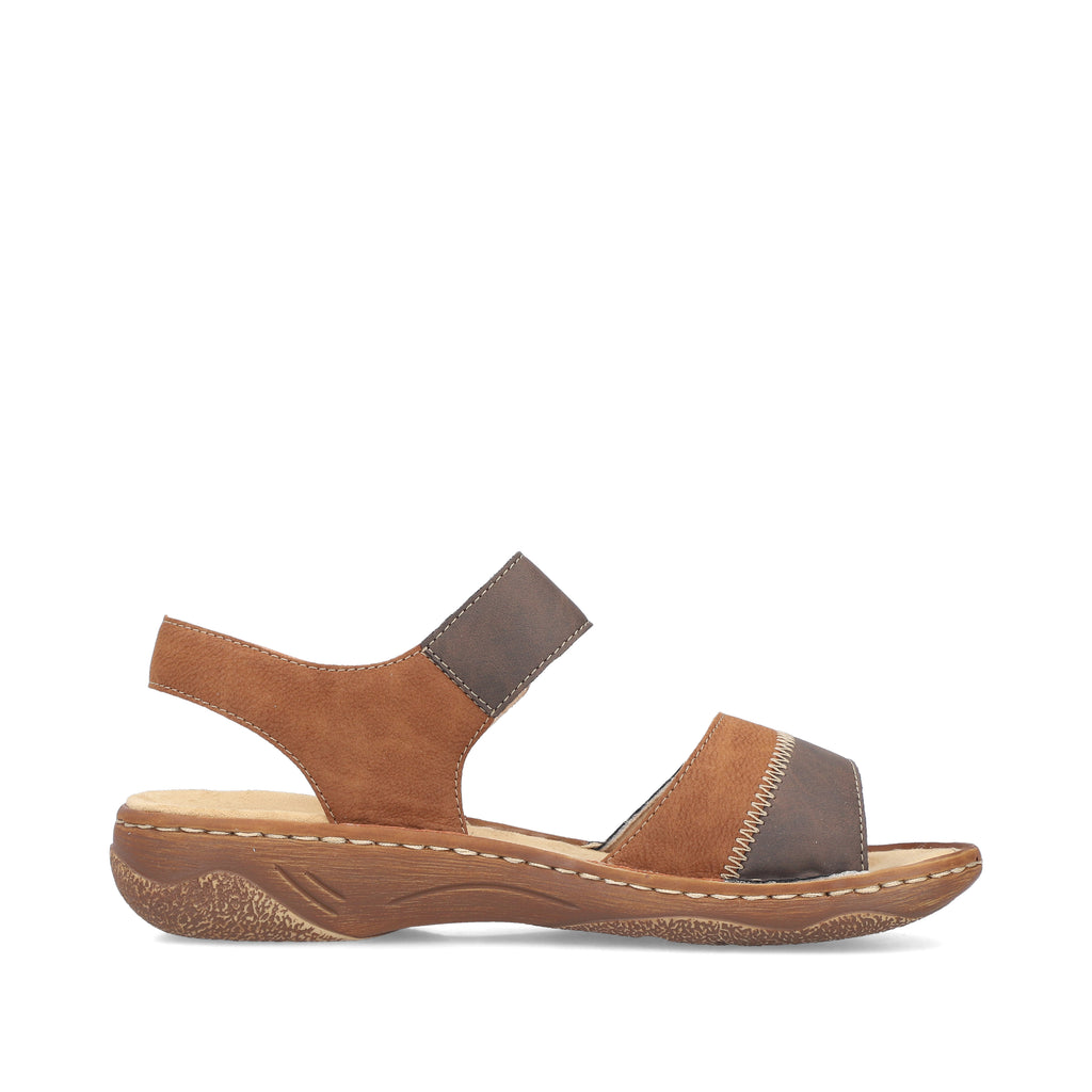 Brown Hook & Loop Sandals for Women | Rieker V2860-24