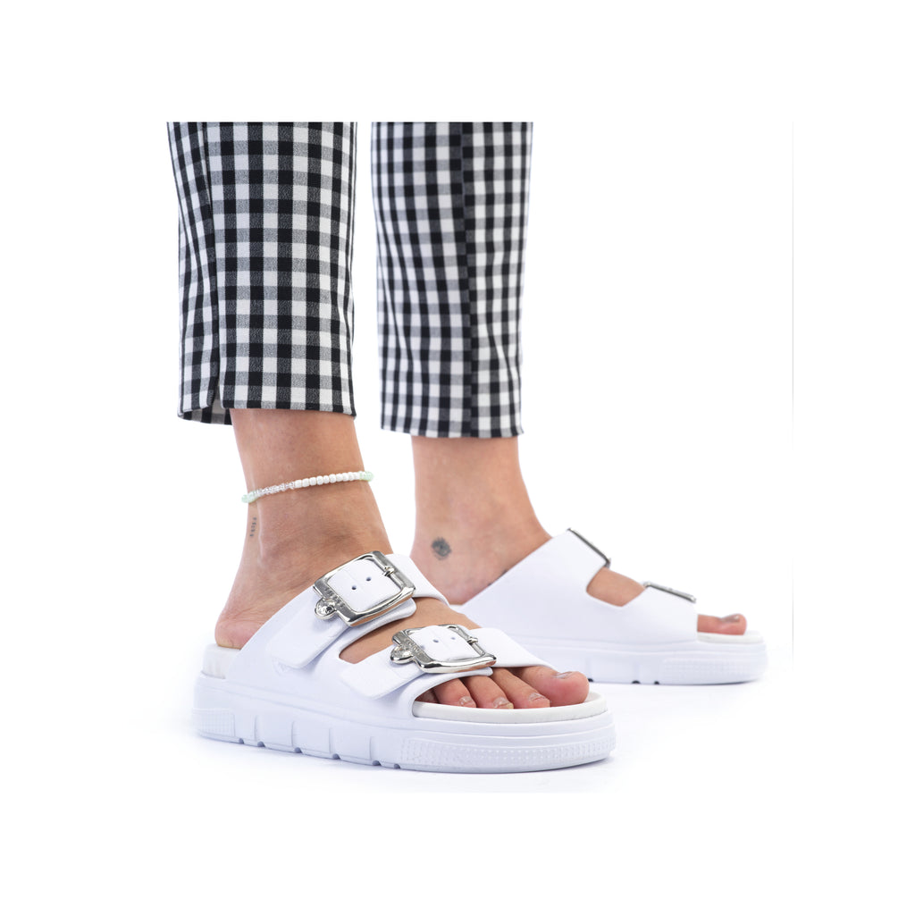 White Buckle Sandals for Women | Rieker P2180-80