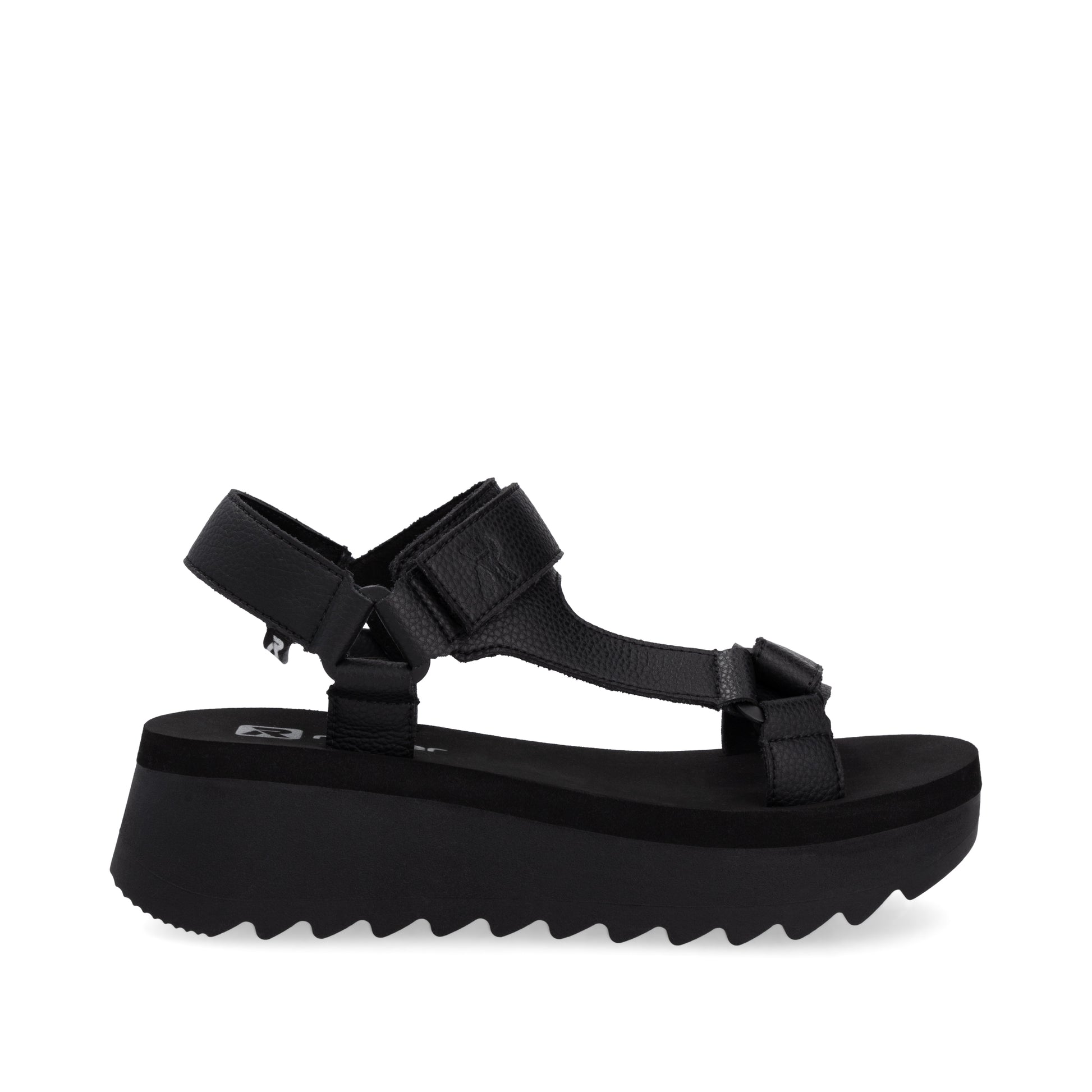 Black Hook & Loop Sandals for Women | Rieker W3051-00