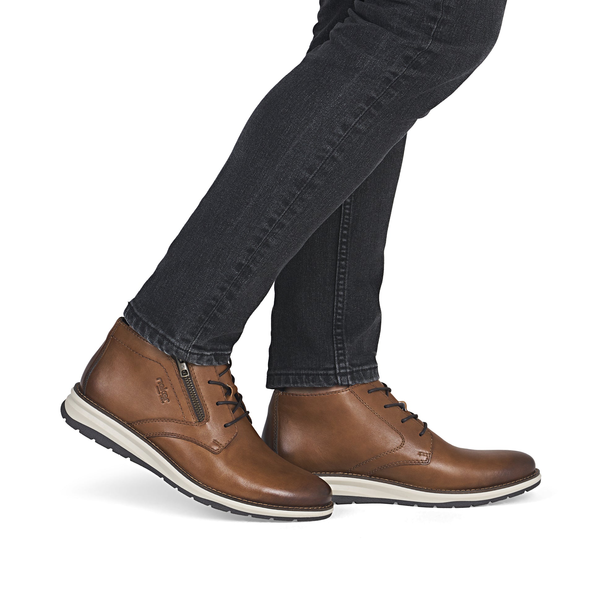 Brown Zip Boots for Men | Rieker 14705-24