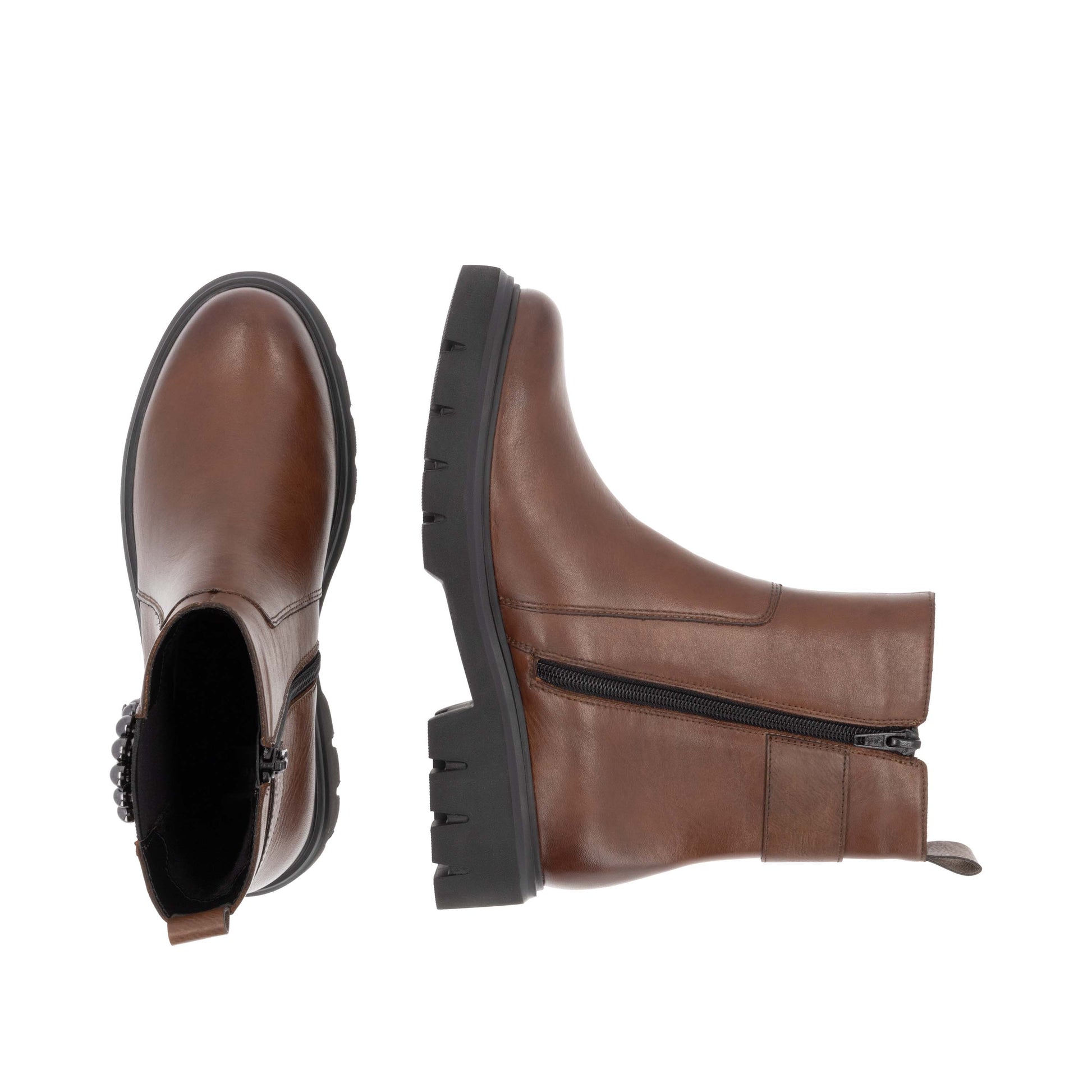 Brown Zip Boots for Women | Remonte D1W74-22