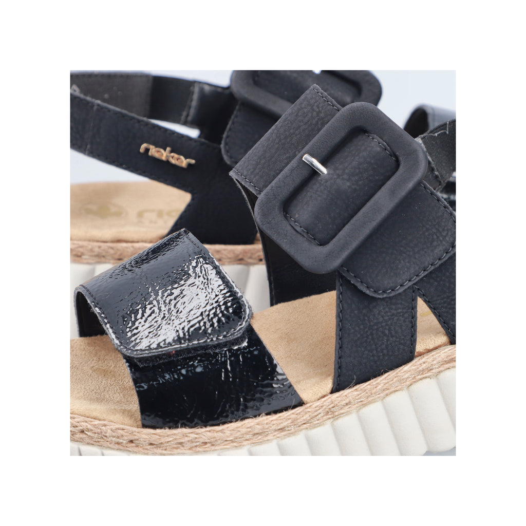 Black Hook & Loop Sandals for Women | Rieker 69260-00