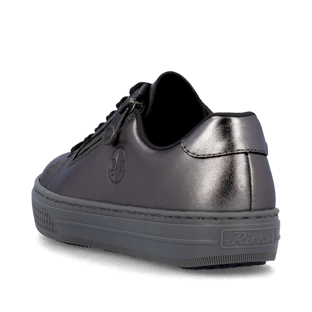 Silver/Platinum Zip Shoes for Women | Rieker L59L1-90