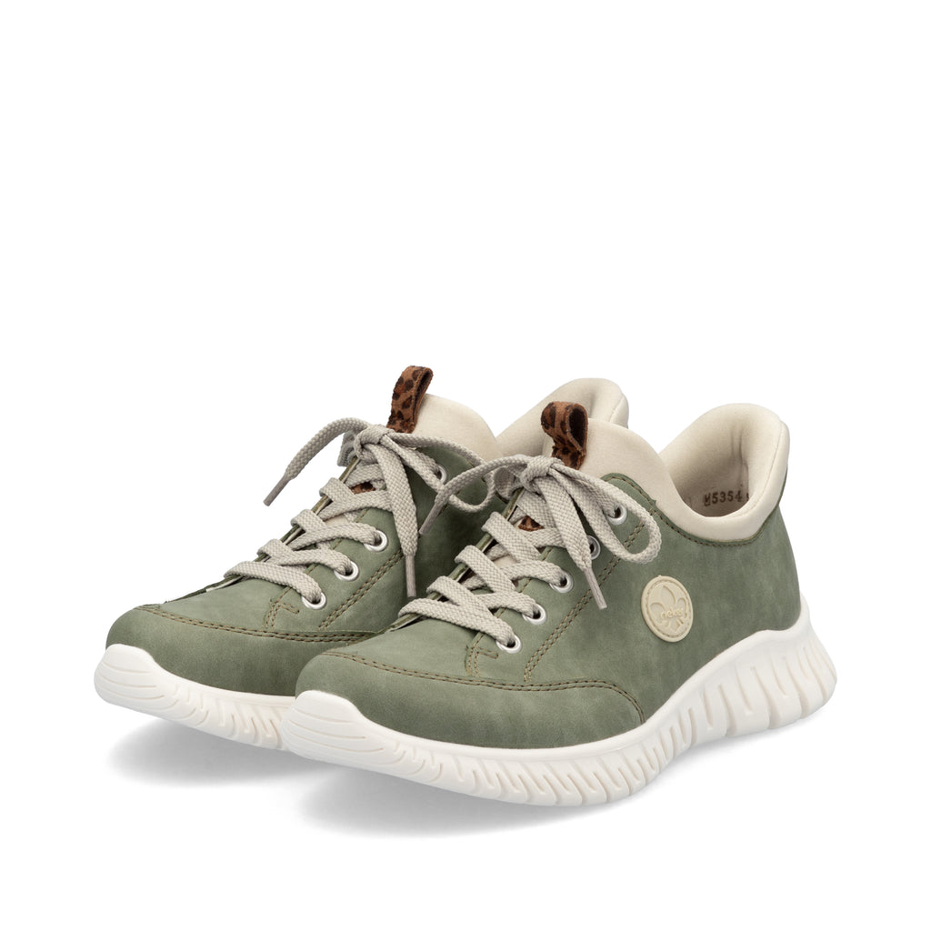 Green Elasticated Shoes for Women | Rieker M5354-52
