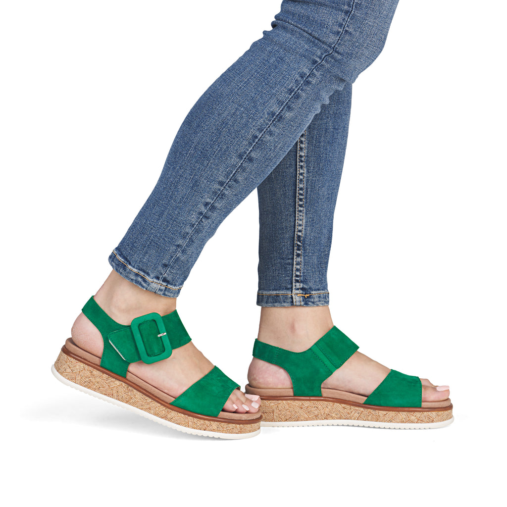 Green Hook & Loop Sandals for Women | Rieker W0800-52