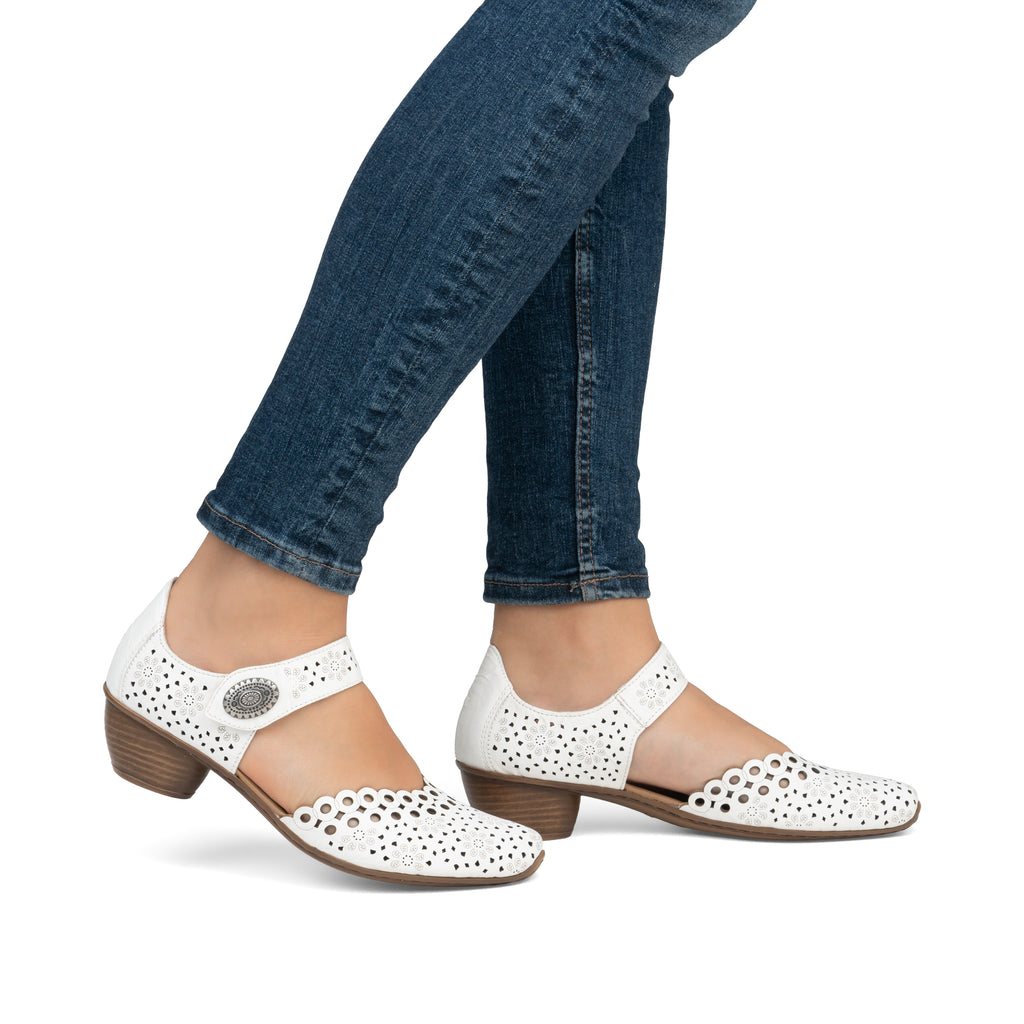 White Hook & Loop Shoes for Women | Rieker 43753-80