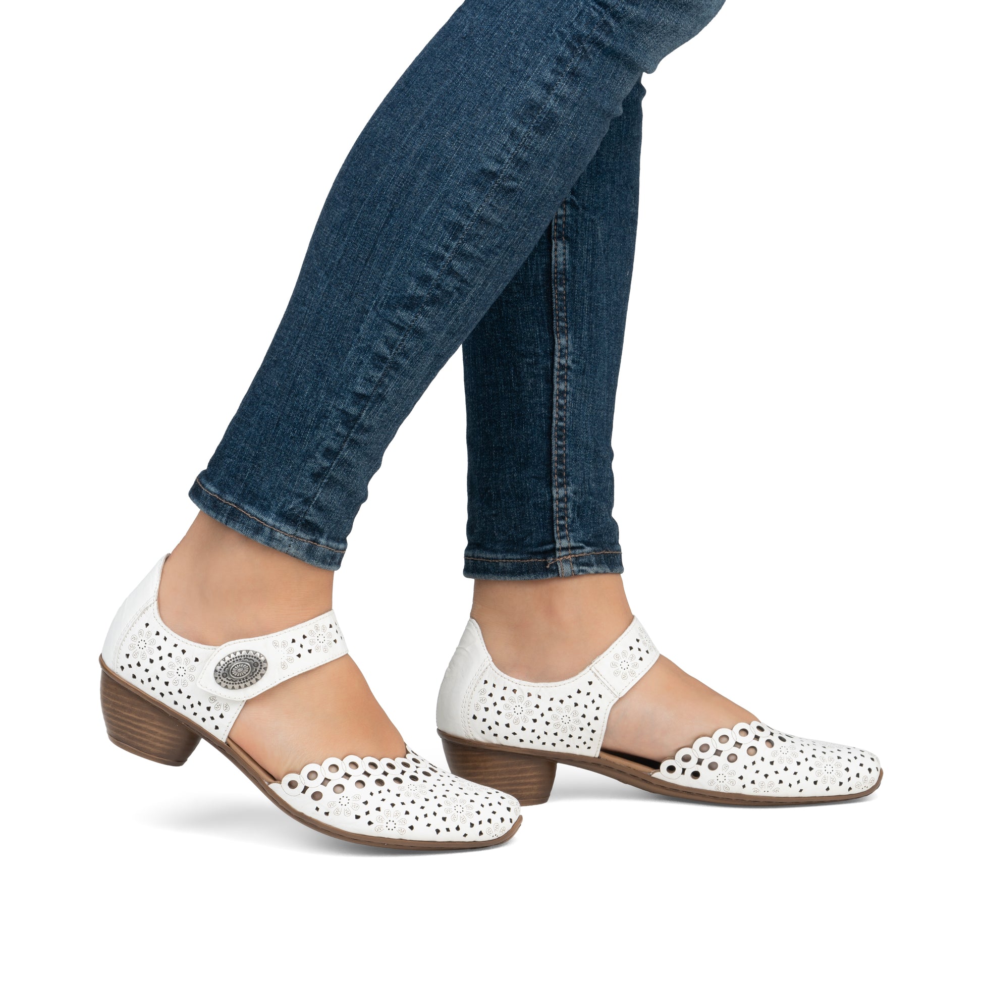 White Hook & Loop Shoes for Women | Rieker 43753-80