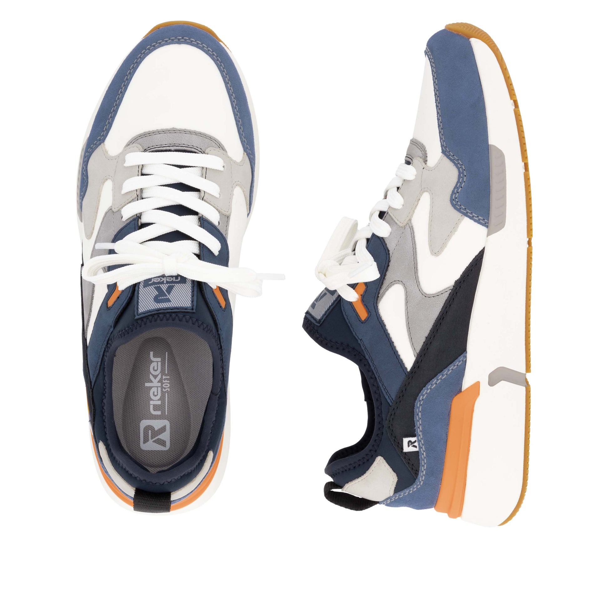 Blue Elasticated Shoes for Men | Rieker U1403-14