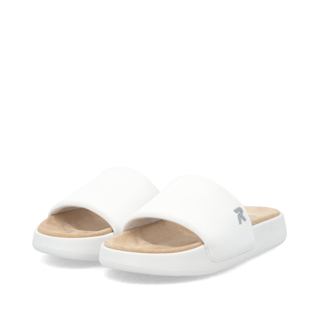 White Slip-On Sandals for Women | Rieker W3250-80