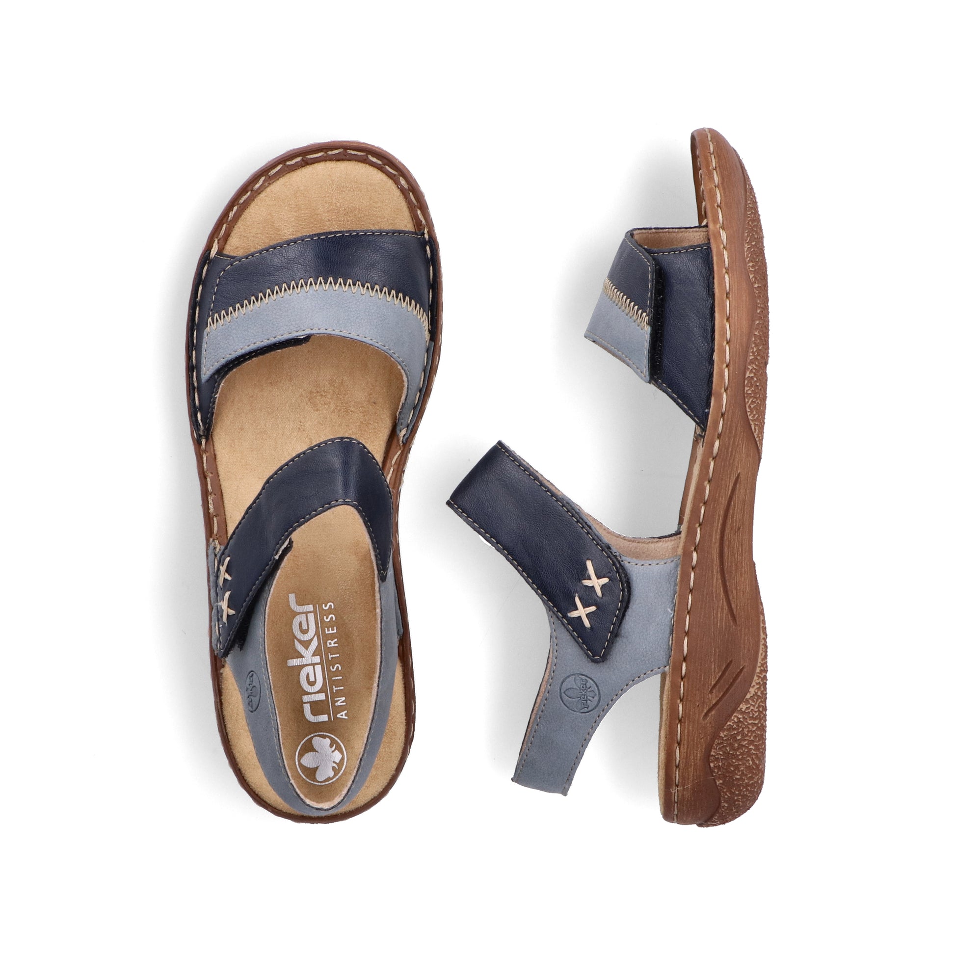 Blue Hook & Loop Sandals for Women | Rieker V2860-14